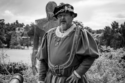 Tudor dancer at England castles for tourism